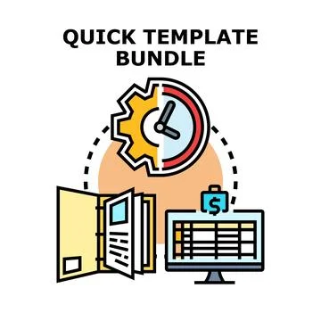 Quick template bundle concept for business efficiency Stock Illustration