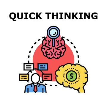 Quick thinking concept finding solution and making decisions Illustration