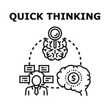 Quick thinking concept finding solution and making decisions Stock Illustration