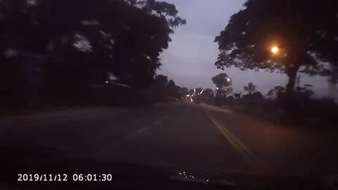 Quick Thinking Keeps Them From Crashing, Yasothon, Thailand - 12 Nov 2019 Video stock 205202345