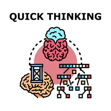 Quick thinking mind finding solution process Stock Illustration