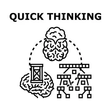 Quick thinking mind finding solution process 스톡 일러스트