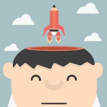 Quick thinking obese businessman Stock Illustration