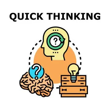 Quick thinking process developing new business ideas Stock Illustration