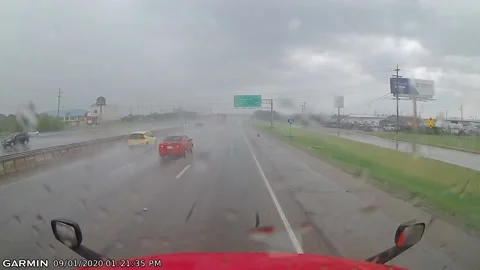 Quick Thinking Saves Driver From Devastating Crash, Dallas, Texas, USA - 01 Sep  Video stock 205326984