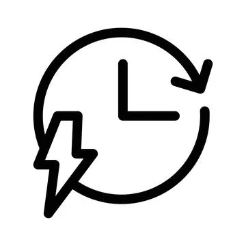 Quick time icon linear logo mark in black and white 库存插图