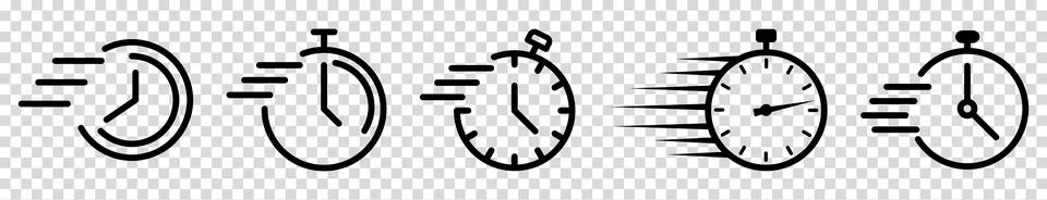 Quick time icon set Stock Illustration