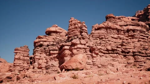 Quick time lapse shot of sunrise to sunset in arid desert canyon Stock Footage 159055121