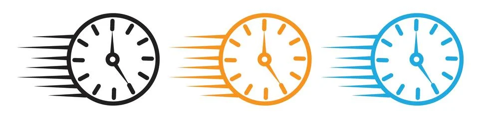 Quick time vector logo set collection for web app ui Illustrazione stock