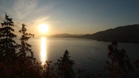 Quick Timelapse of the Lake and Mountains before Sunset Vidéo 115824562