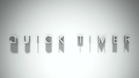 Quick timer 3D title animation with shadows on a white background Stock Footage 297386002