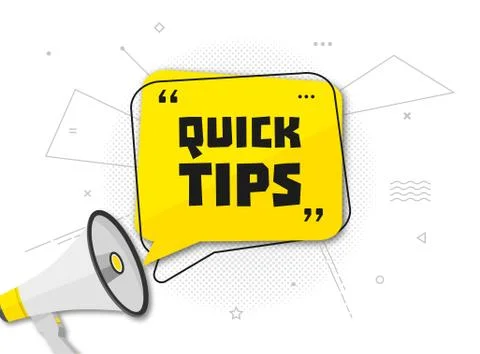 Quick tip, banner to helpful tricks. Speech bubble Stock-Illustration