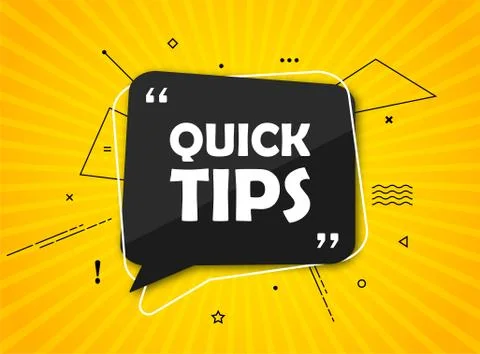 Quick tip, banner to helpful tricks. Speech bubble Stock-Illustration