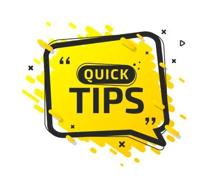 Quick tip, banner to helpful tricks. Speech bubble Stock Illustration