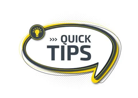 Quick tip, banner to helpful tricks. Speech bubble Illustrazione stock