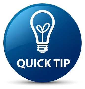 Quick tip (bulb icon) blue round button Illustrazione stock