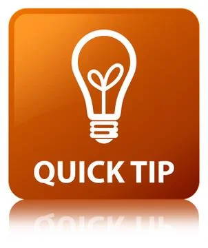 Quick tip (bulb icon) brown square button Illustrazione stock