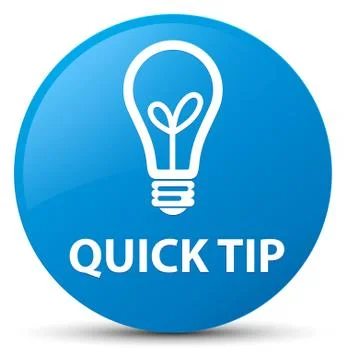 Quick tip (bulb icon) cyan blue round button Illustrazione stock