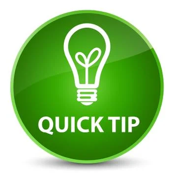 Quick tip (bulb icon) elegant green round button Illustrazione stock