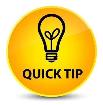 Quick tip (bulb icon) elegant yellow round button Illustrazione stock