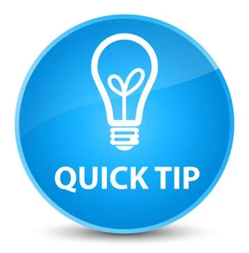 Quick tip (bulb icon) elegant cyan blue round button Stock Illustration