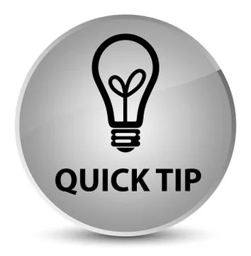 Quick tip (bulb icon) elegant white round button Illustrazione stock