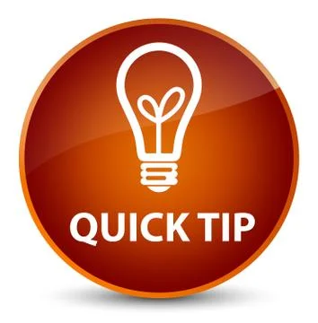 Quick tip (bulb icon) elegant brown round button Illustrazione stock