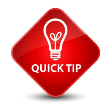 Quick tip (bulb icon) elegant red diamond button Illustrazione stock