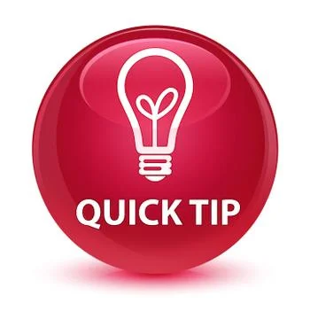 Quick tip (bulb icon) glassy pink round button Illustrazione stock