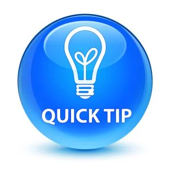 Quick tip (bulb icon) glassy cyan blue round button Illustrazione stock