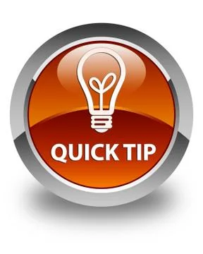 Quick tip (bulb icon) glossy brown round button Illustrazione stock