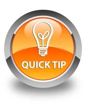 Quick tip (bulb icon) glossy orange round button Illustrazione stock