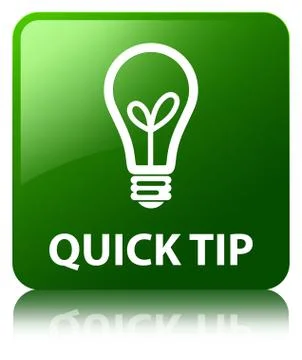 Quick tip (bulb icon) green square button Illustrazione stock
