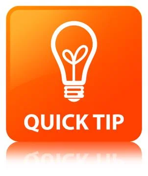 Quick tip (bulb icon) orange square button Stock Illustration