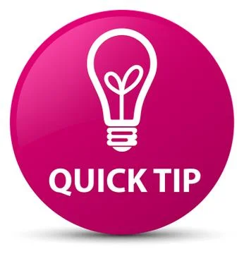 Quick tip (bulb icon) pink round button Illustrazione stock