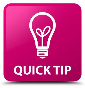 Quick tip (bulb icon) pink square button Illustrazione stock