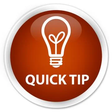 Quick tip (bulb icon) premium brown round button Stock Illustration