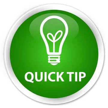 Quick tip (bulb icon) premium green round button Illustrazione stock