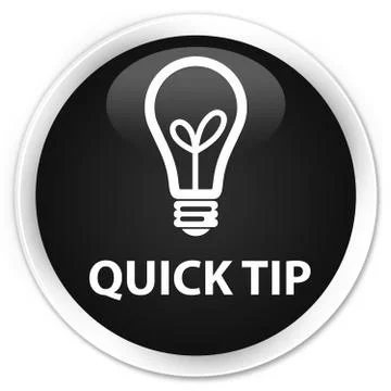 Quick tip (bulb icon) premium black round button Stock Illustration