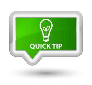 Quick tip (bulb icon) prime green banner button Illustrazione stock