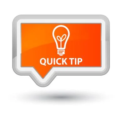 Quick tip (bulb icon) prime orange banner button Illustrazione stock