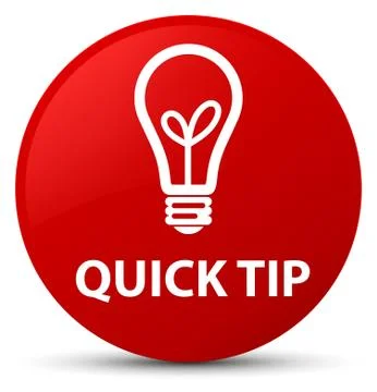 Quick tip (bulb icon) red round button Stock Illustration