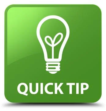 Quick tip (bulb icon) soft green square button Illustrazione stock