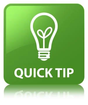 Quick tip (bulb icon) soft green square button Stock Illustration