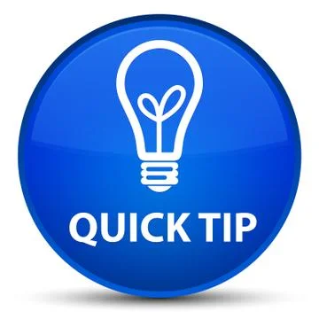Quick tip (bulb icon) special blue round button Illustrazione stock