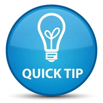 Quick tip (bulb icon) special cyan blue round button Illustrazione stock