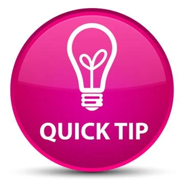 Quick tip (bulb icon) special pink round button Stock Illustration