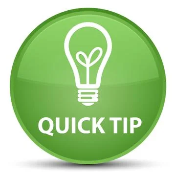 Quick tip (bulb icon) special soft green round button Illustrazione stock