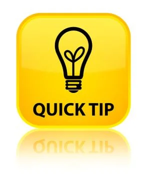 Quick tip (bulb icon) special yellow square button Illustrazione stock