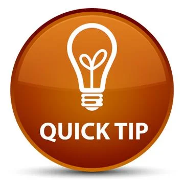 Quick tip (bulb icon) special brown round button Stock Illustration